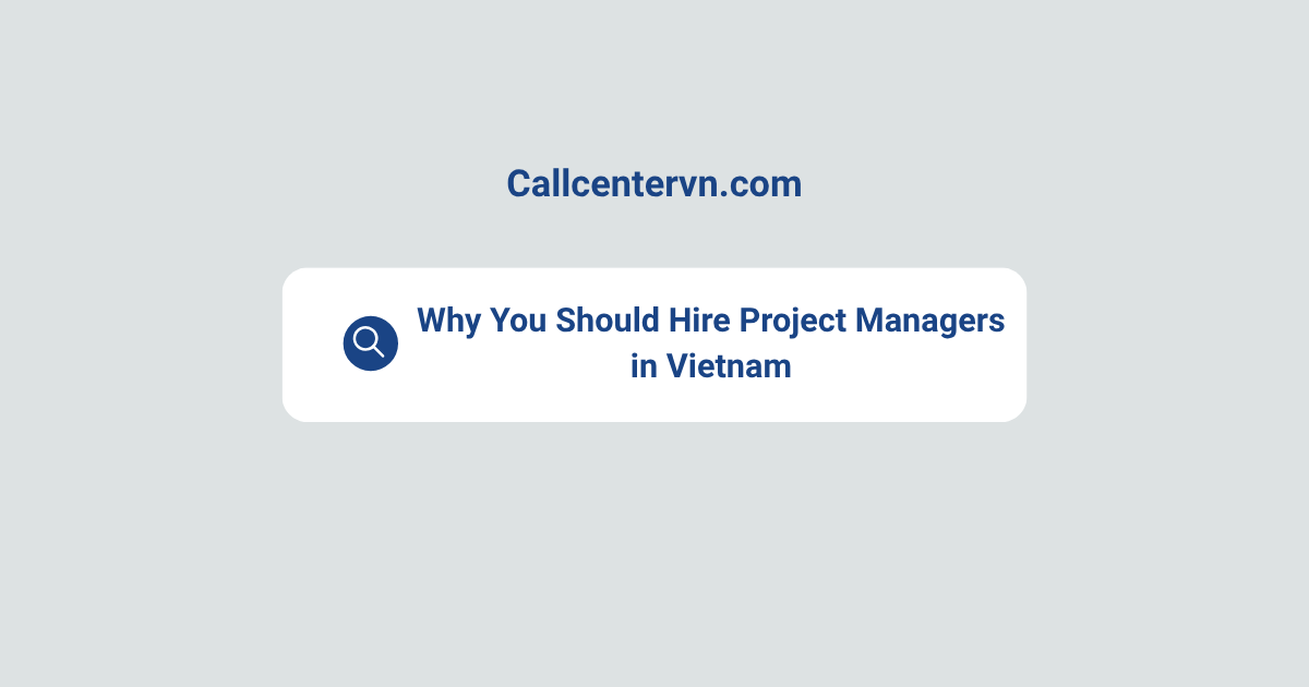 Why You Should Hire Project Managers in Vietnam | THIENTU BPO Guide